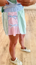 Pink Green and Blue Mix Stripe Short Set