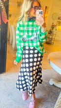 Queen of Sparkles White and Green Check Golf Cart Sweater