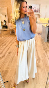 Cream Wide Leg Pants