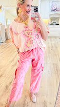 Pink Eyelet Cargo Pants