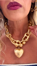Gold Beaded Heart Necklace
