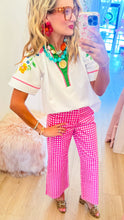 Pink Checkered Wide Leg Pants