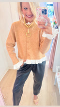 Latte and White Contrast Cardigan