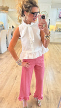 White Sleeveless Bow Tie Top