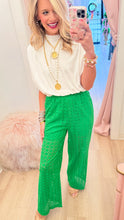 Green Eyelet Pants