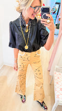 Black Faux Leather Cropped Button Up
