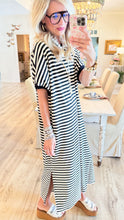 Black Stripe TShirt Midi Dress