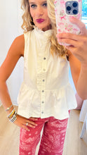 Ecru Sleeveless Peplum Top