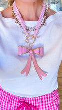 Pink Bow Statement Necklace