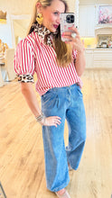 Red Stripe Pattern Top