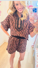 Brown Animal Print Short Set