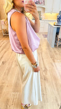 Dusty Mauve Heavy Satin Bubble Hem Top