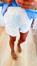 Pink and Blue Quilted Patchwork Shorts
