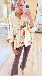 Beige Horse Blouse