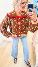 Leopard Red Accent Trim Cardigan