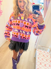 Pink and Purple Multi Jacquard Halloween Sweater