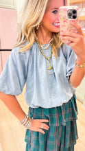 Deal of the day THML Denim Bubble Hem Top