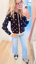 Black and White Polka Dot Knit Cardigan