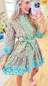 Uncle Frank Many Buttons Block Print Dress