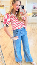 Red Stripe Pattern Top