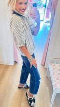 Grey Tweed Pearl Detail Top