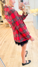 Red Plaid Flannel Blazer