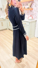 THML Black Long Sleeve Collared Knit Dress