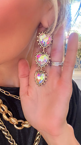 Iridescent Heart Earrings