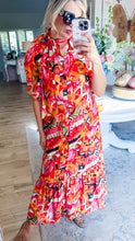 Abstract Print Midi Dress