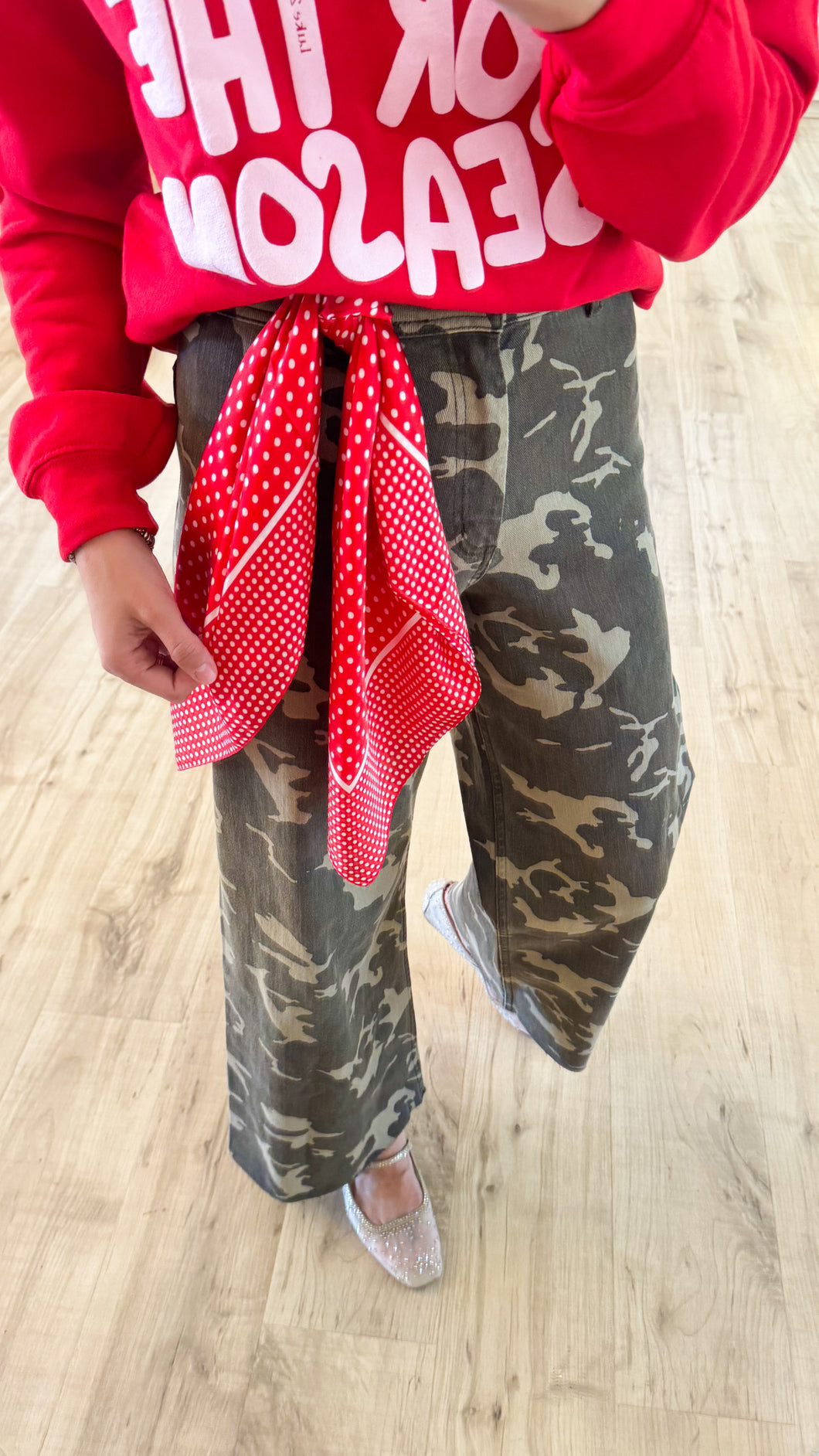 Red Polka Dot Scarf