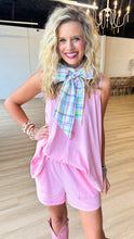 Sweet Pink Sleeveless Flare Short Set