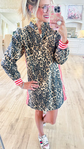 Animal Print Long Sleeve Mini Dress