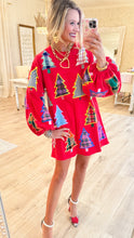 Queen of Sparkle Red Christmas Tree Sweatshirt Dress