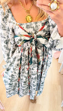 Hunter Green Christmas Toile Midi Dress