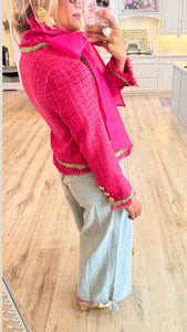 Pink and Green Tweed Blazer