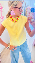 Lemon Cap Sleeve Sweater Top