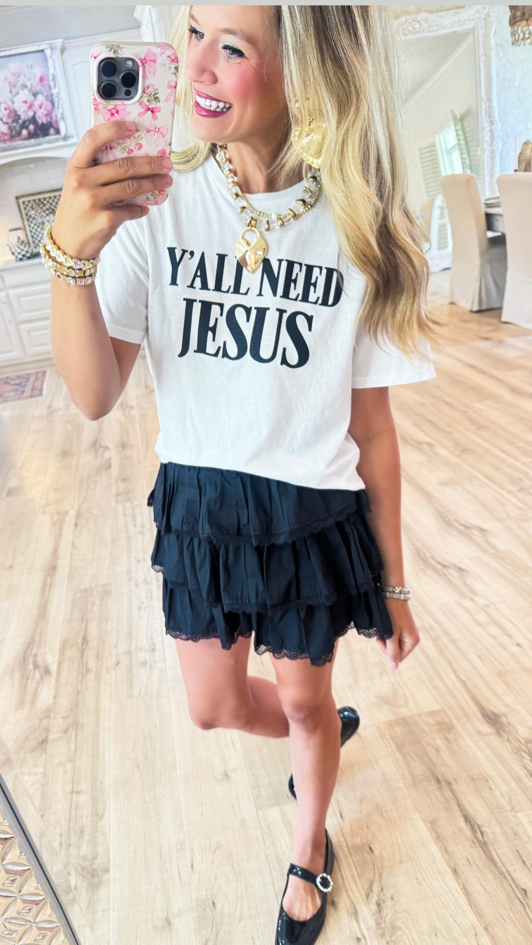 White Yall Need Jesus Graphic Tee
