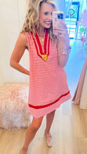 Red Gingham Contrast Sleeveless Dress