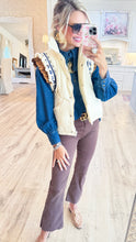 Ivory Contrast Embroidered Vest