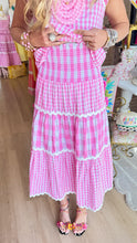 Pink Gingham Ric Rac Trim Skirt Set