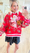 Queen of Sparkle Pink and Red Vintage Santa Sweatshirt