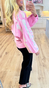 Queen of Sparkle Pink Skeleton Cardigan