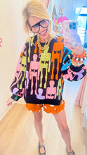 Queen of Sparkle Black Multi Skelton Sweater
