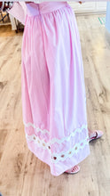 Pink Ric Rac Trim Flare Midi Skirt