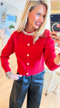 Red Stone Knit Cardigan