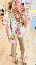 THML Cream Puff Sleeve Pattern Top