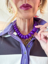 Purple Sugar Bead Necklace and Bracelet Set