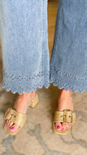 Gold Buckle Block Heels