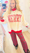 Red and Ivory Merry Reversible Mock Neck