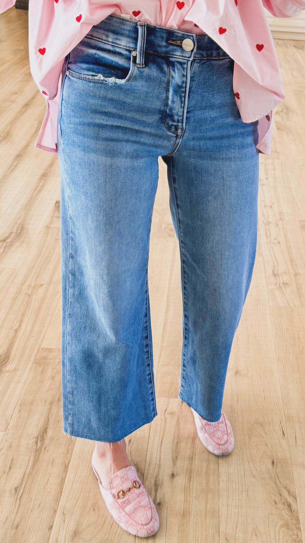 Risen Wide Leg Tummy Control Jeans